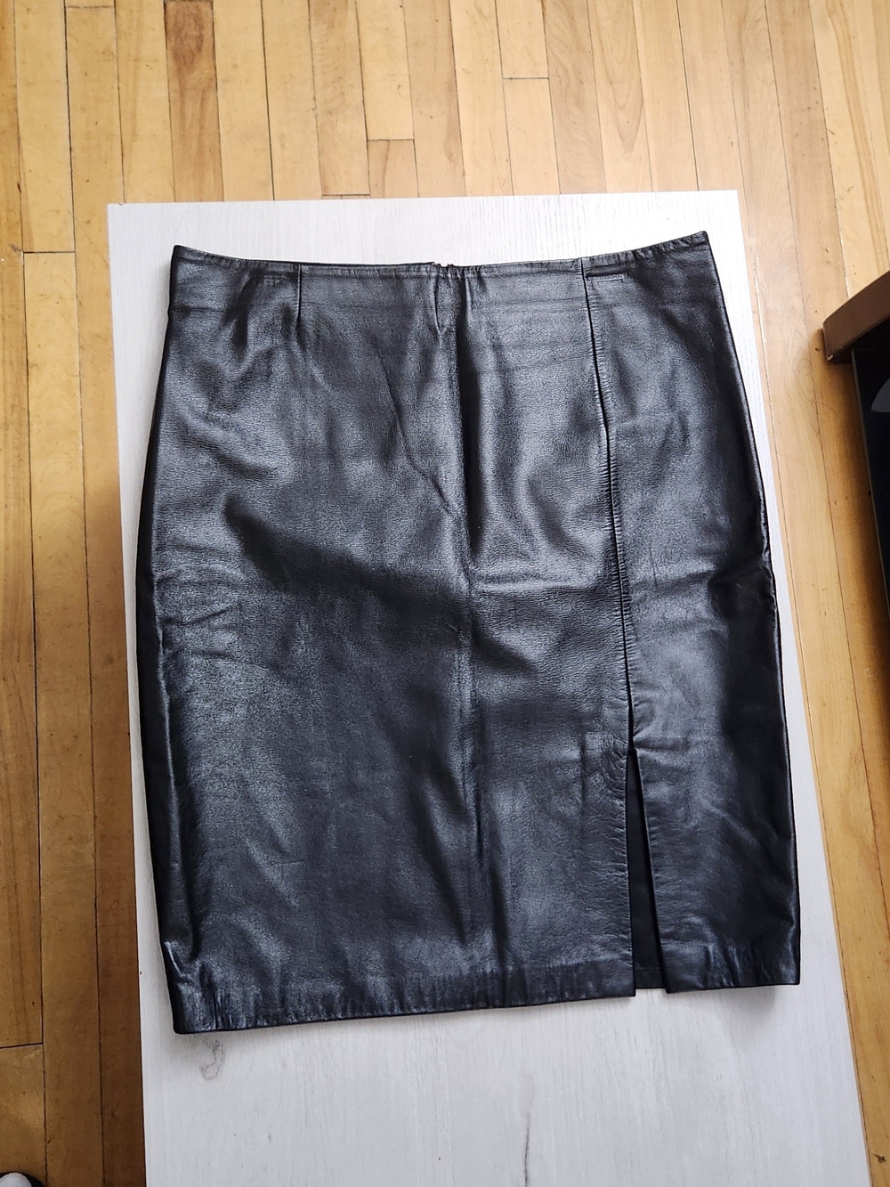 Black Genuine Lether Pencil Skirt From Danier